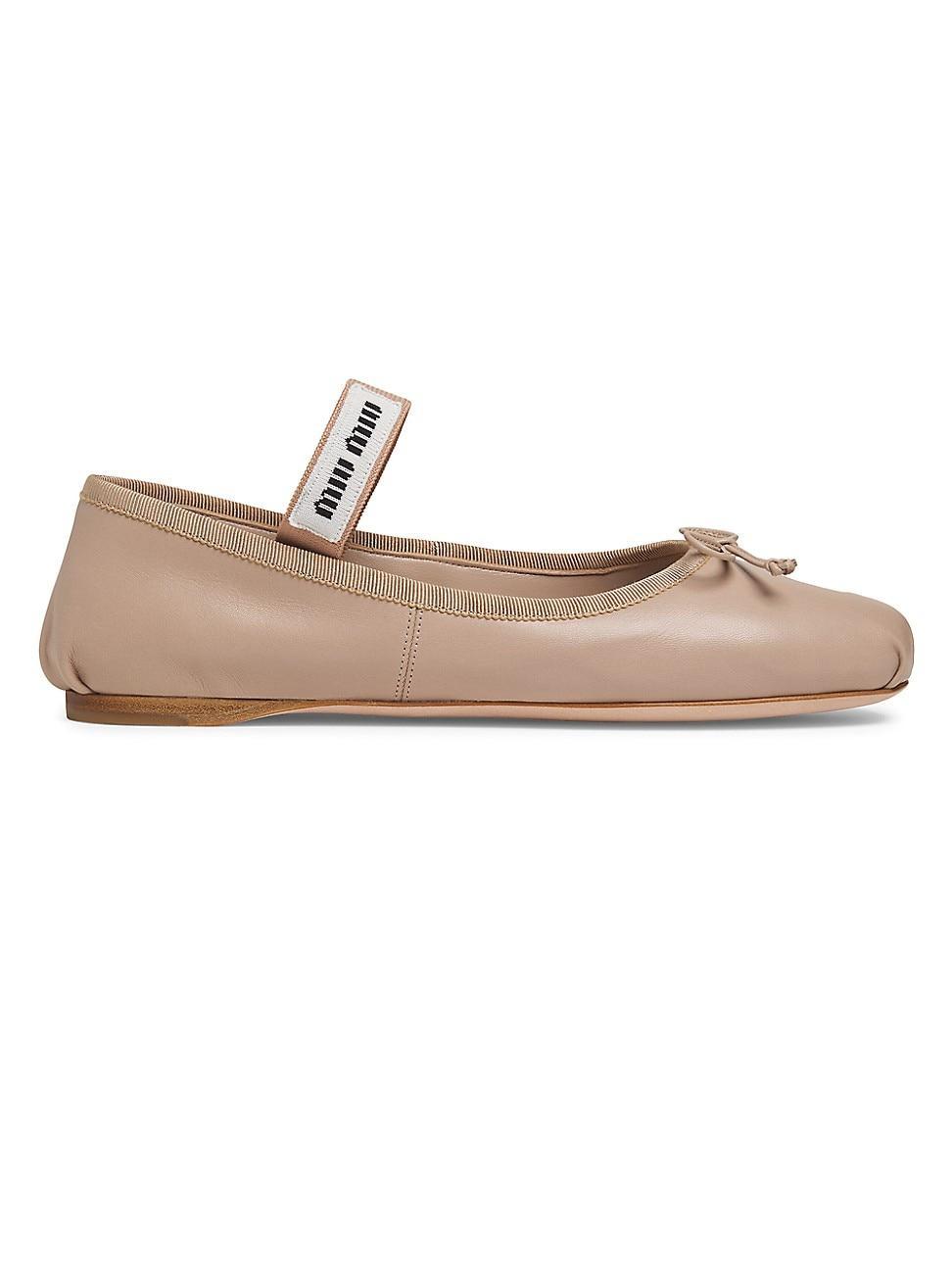 Leather Ballerina Flats Product Image