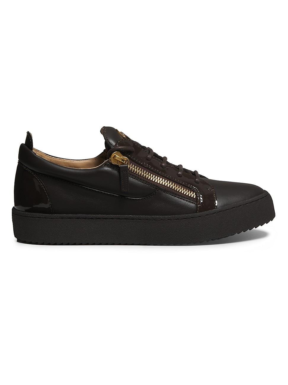 Mens Briel Side Zip Leather Low-Top Sneakers Product Image