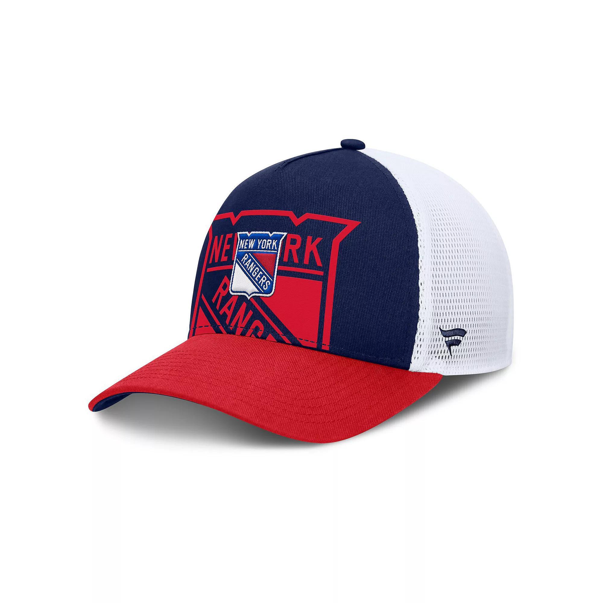 Mens Fanatics Navy/Red New York Rangers Authentic Pro A-Frame Rink Adjustable Hat, Ran Blue Product Image