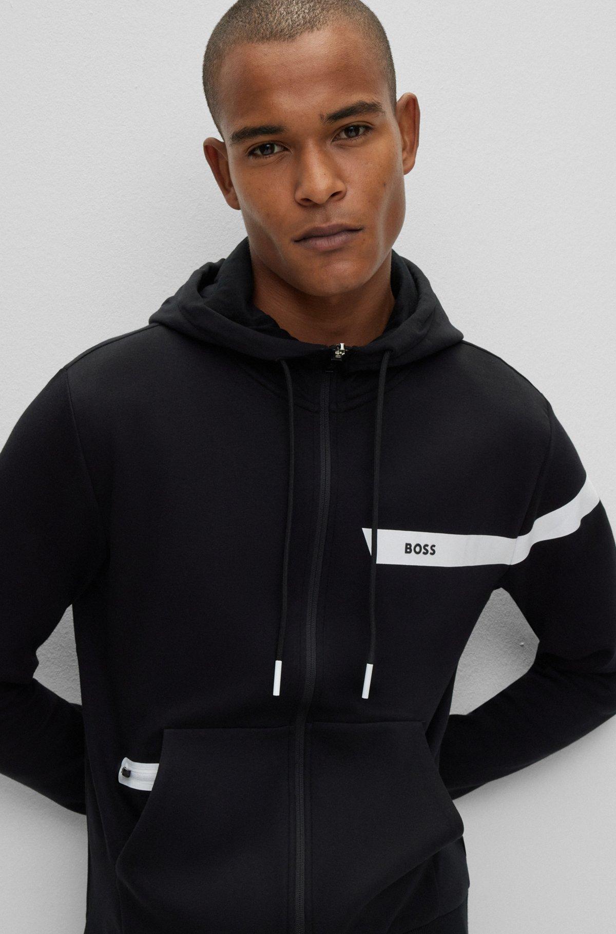 Zip-up hoodie with logo stripe Product Image