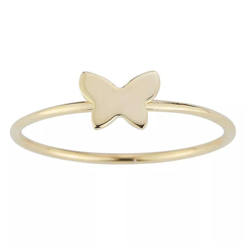 LUMINOR GOLD 14k Gold Butterfly Stackable Ring, Women's, Size: 6, Yellow Product Image