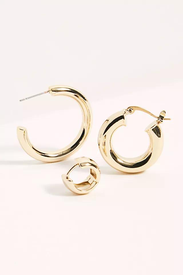 Gold Plated Hoop Earring Set Product Image