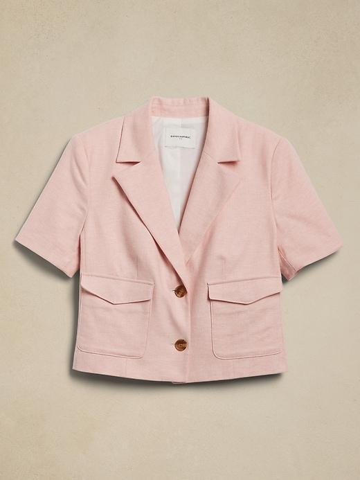 Herringbone Cropped Blazer Product Image
