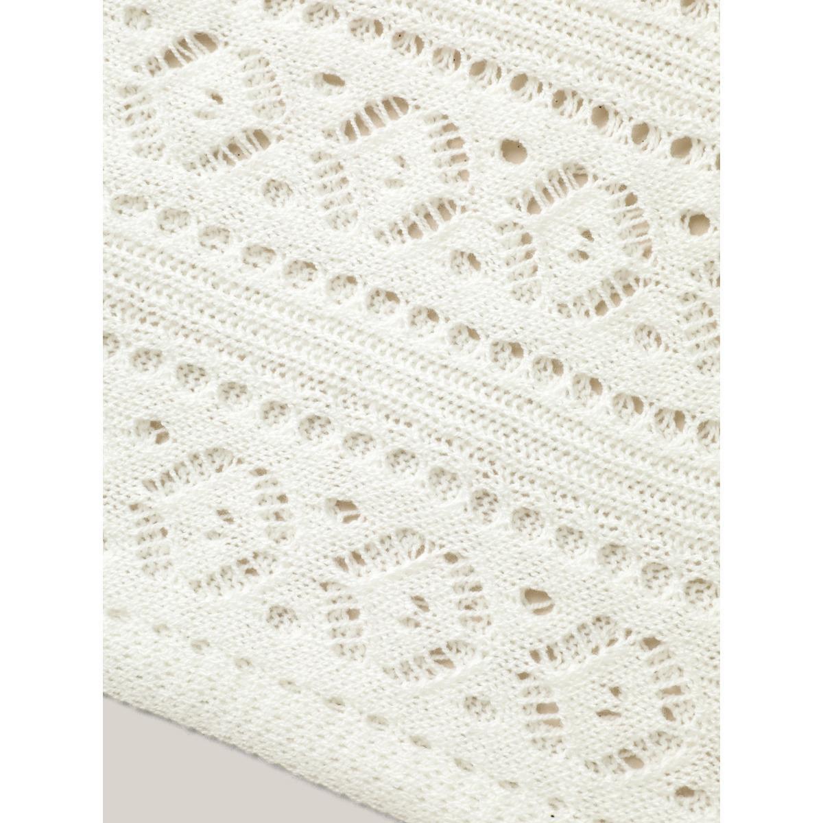 Plus Size Textured Cut-Out Balloon Sleeve Swim Cover-Up Women's Swimwear Ivory Beach Loose Texture Curve Swim Cover Ups BloomChic 18-20/2X Product Image