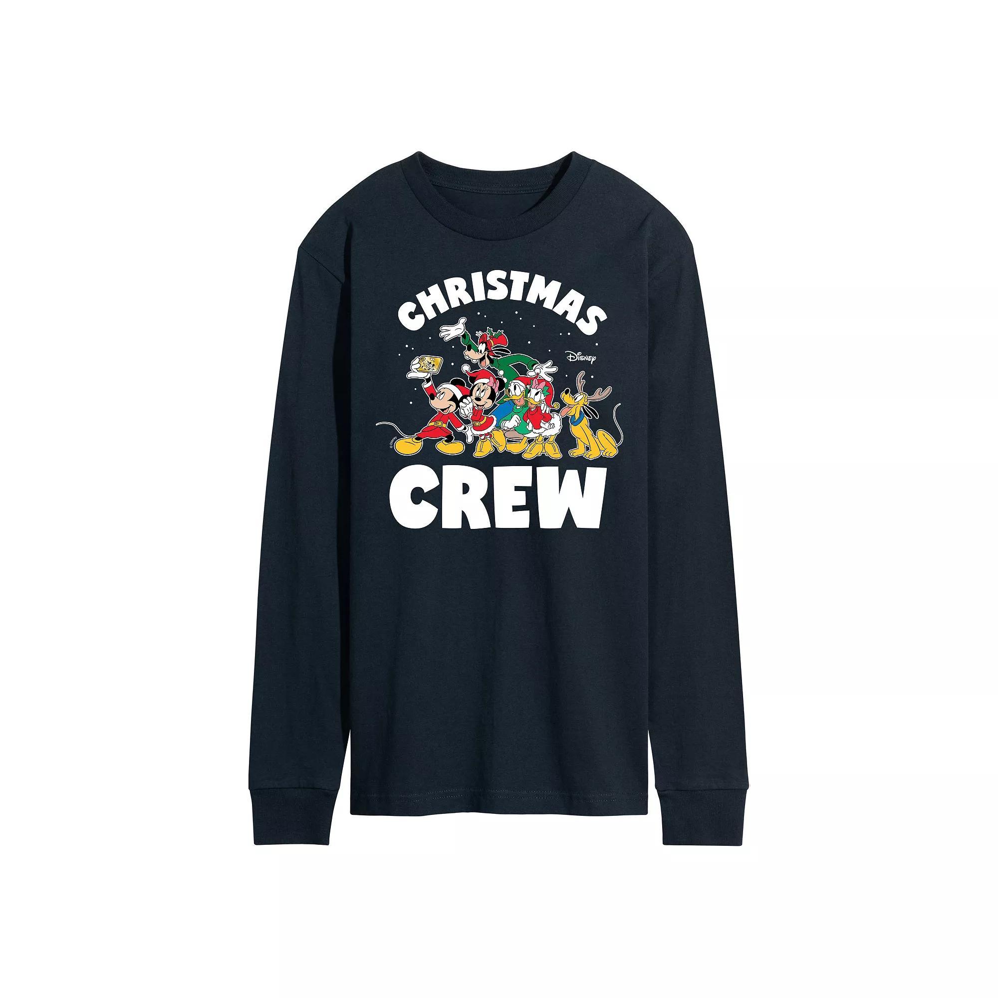 Disney's Men's Christmas Crew Long-sleeved Tee, Size: XXL, Black Product Image