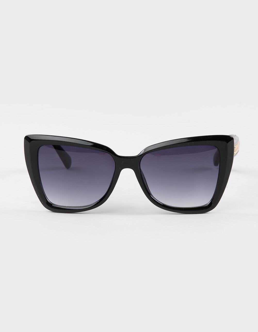 RSQ Oversized Cat Eye Sunglasses - BLACK Product Image
