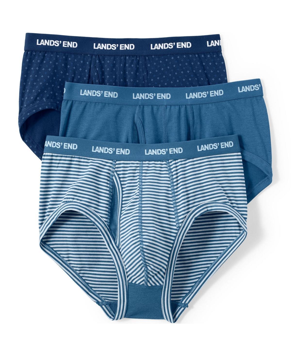 Men's Lands' End 3-Pack Comfort Briefs, Size: Medium, Black Gray Product Image