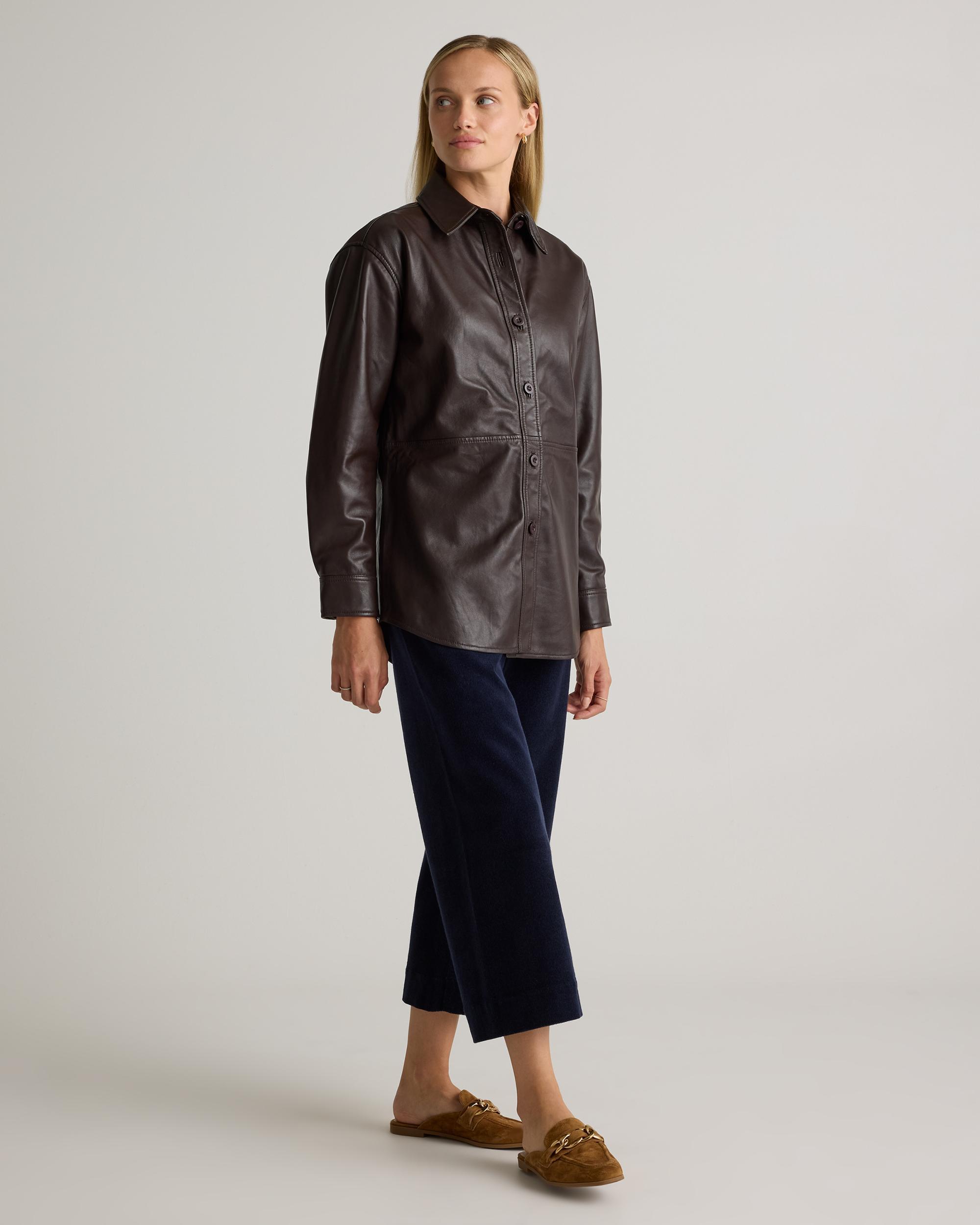 Quince | Women's Shirt Jacket Size XS, Leather Product Image