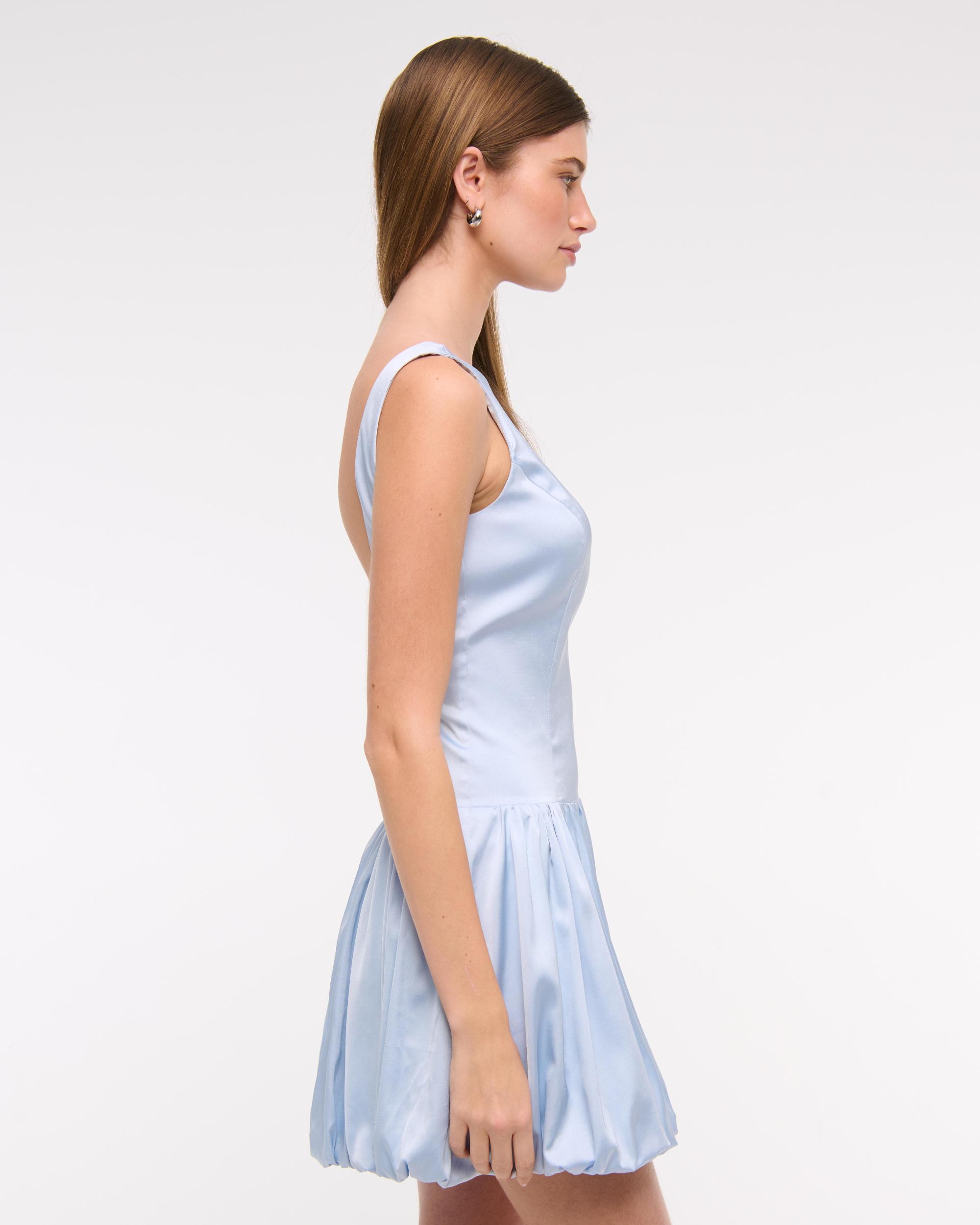 High-Neck Bubble Hem Mini Dress Product Image