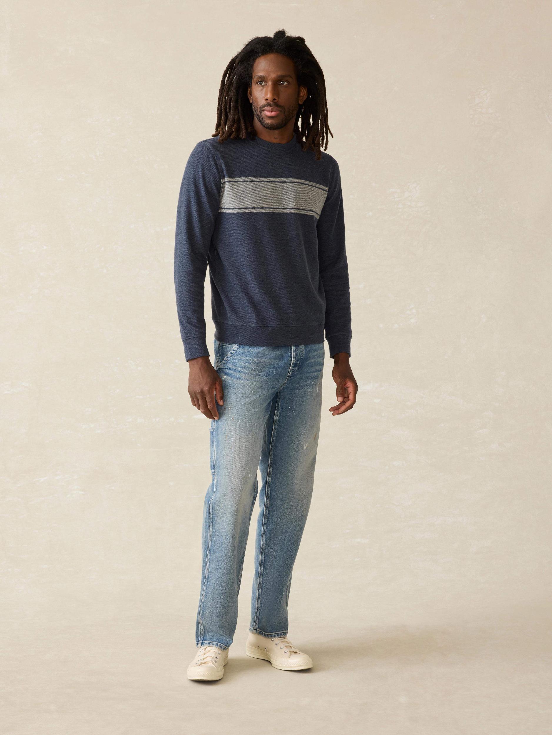 Legend™ Surf Stripe Sweater Crew - Brighton Navy Surf Stripe Male Product Image