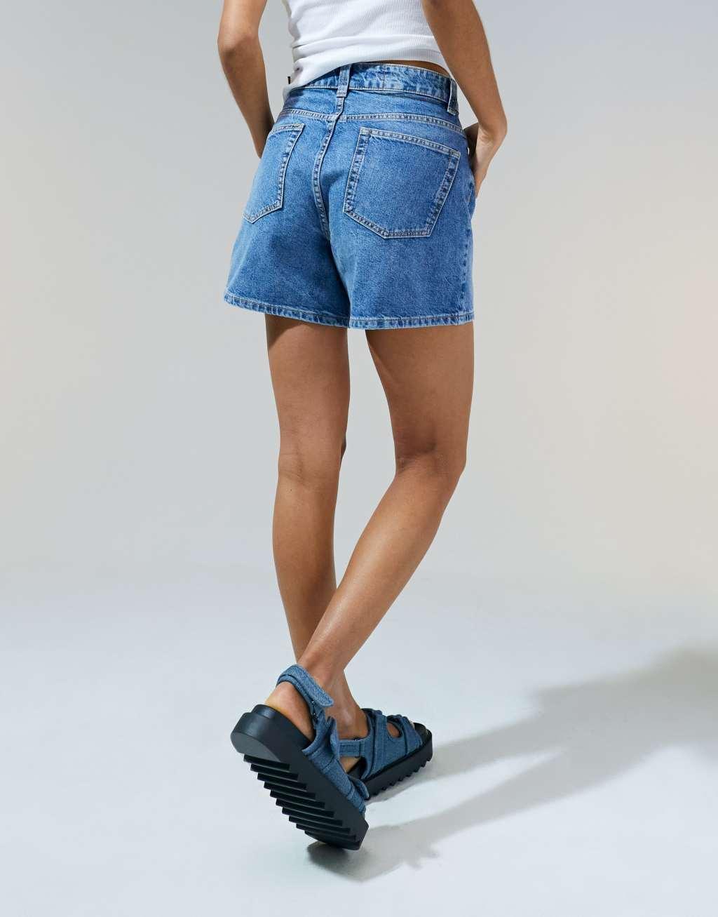 ASOS DESIGN denim dad shorts Product Image