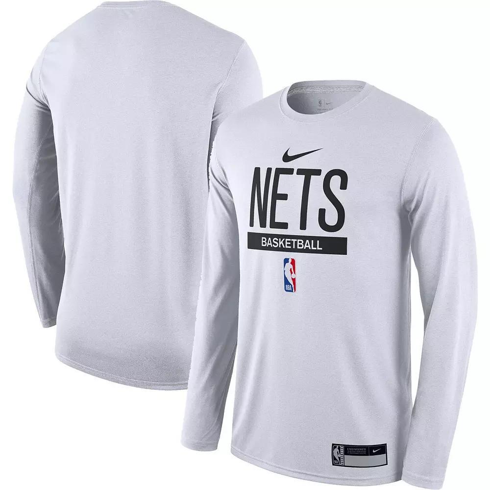 Men's Nike White Brooklyn Nets 2022/23 Legend On-Court Practice Performance Long Sleeve T-Shirt, Size: 3XL Product Image