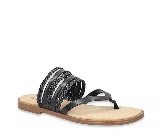 Easy Street Anji Tuscany Women's Thong Sandals, Size: 8 Wide, Black Product Image