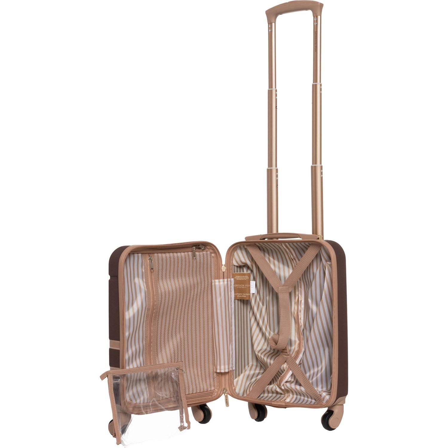 London Fog 16” Southgate Underseater Carry-On Spinner Suitcase - Hardside, Chocolate-Sand Product Image