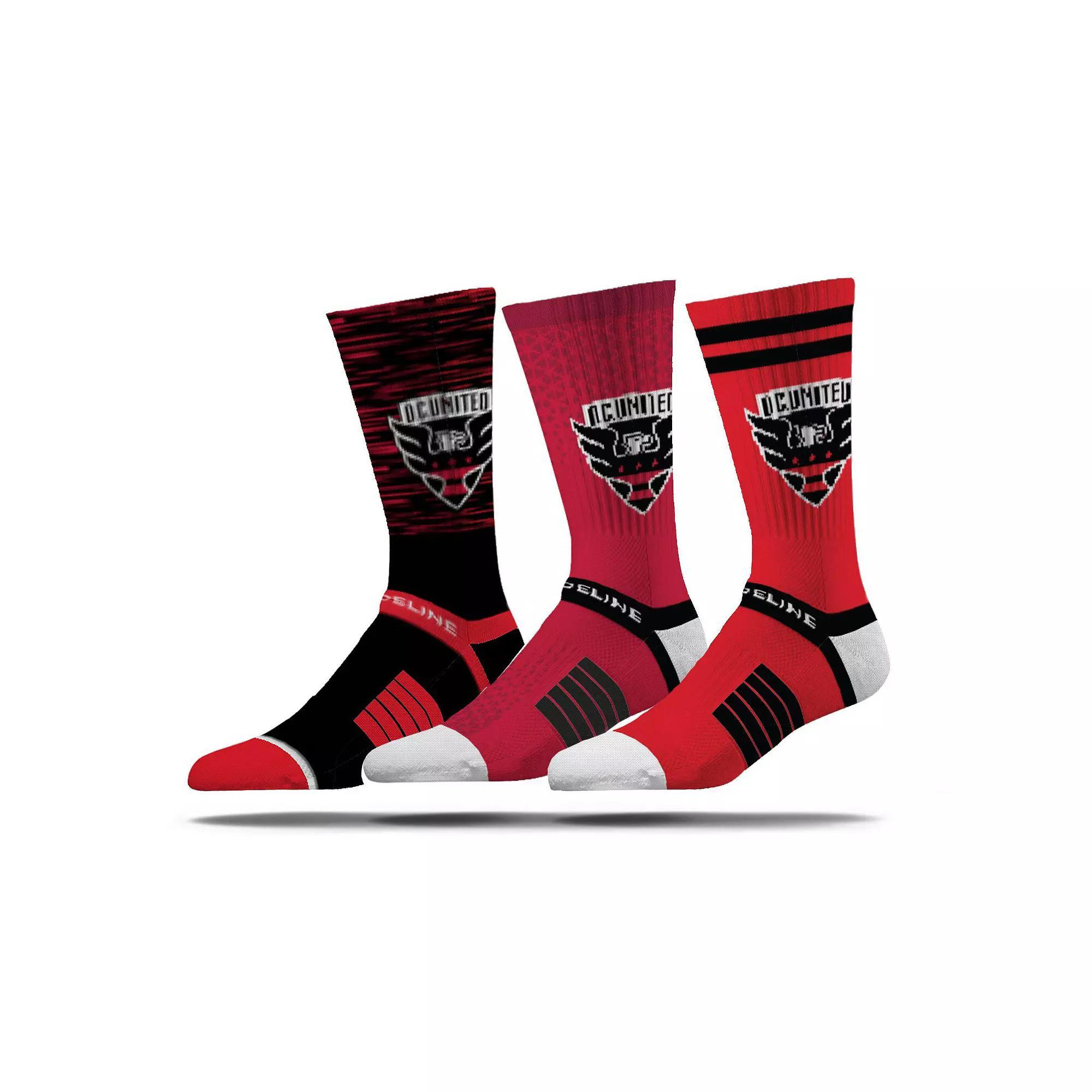 Men's Strideline D.C. United Premium 3-Pack Knit Crew Socks Set, Size: Medium/Large, Dcu Team Product Image