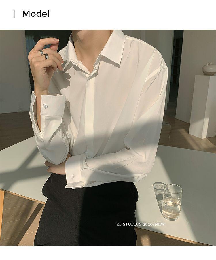 Long-Sleeve Plain Shirt Product Image