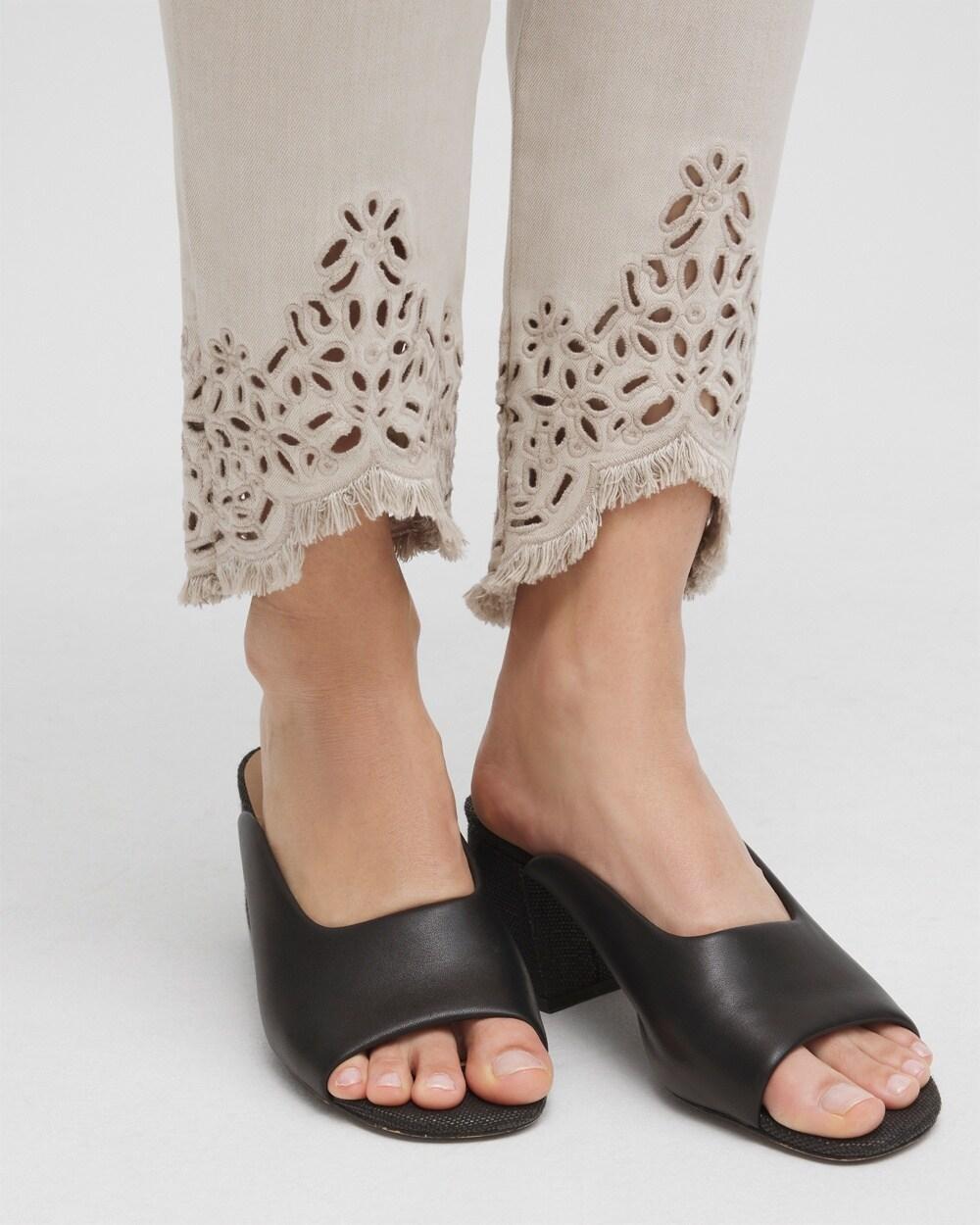 Eyelet Tulip Hem Pull-on Ankle Jeggings Product Image