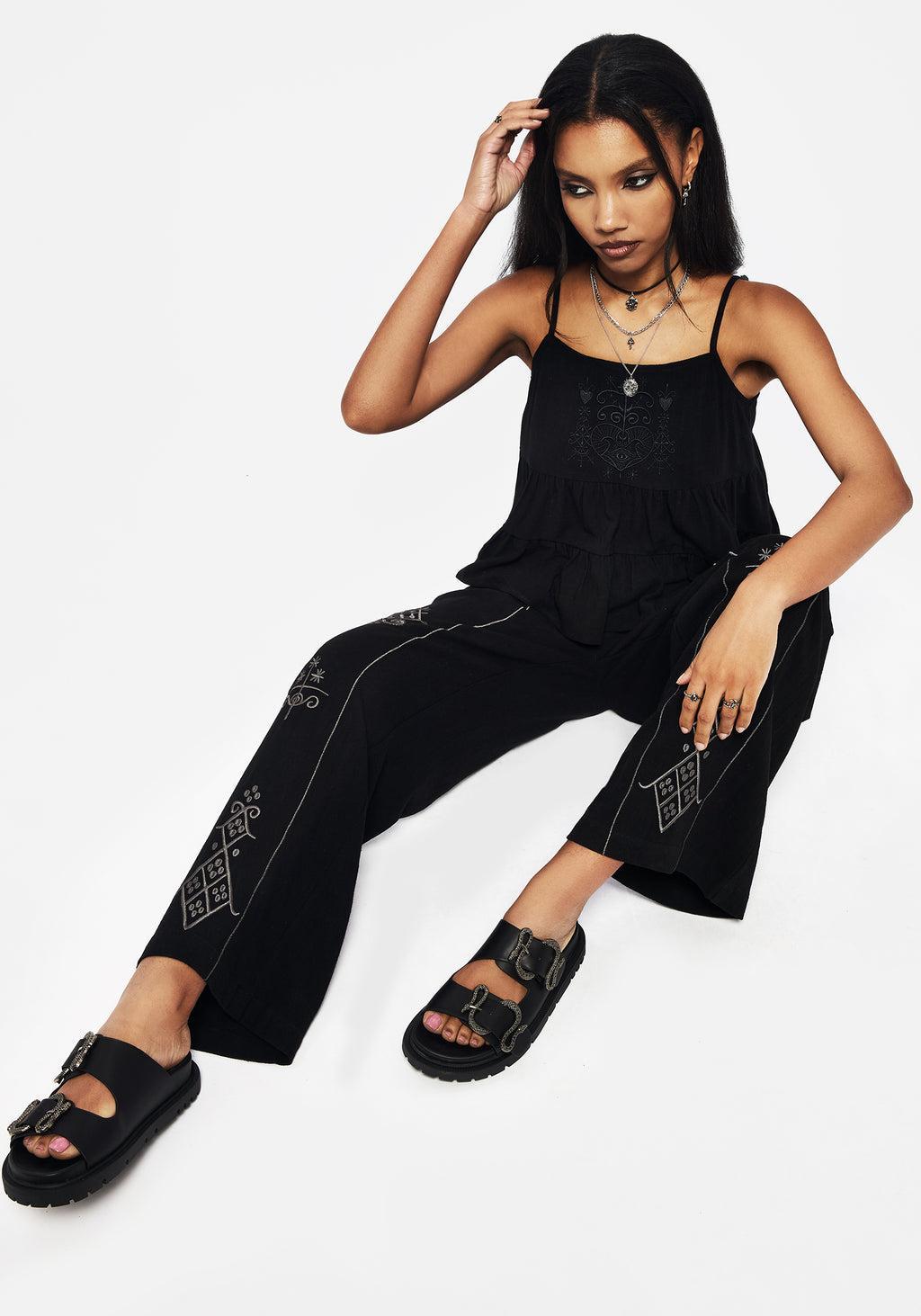 Merrymount Embroidered Wide Leg Trouser Product Image