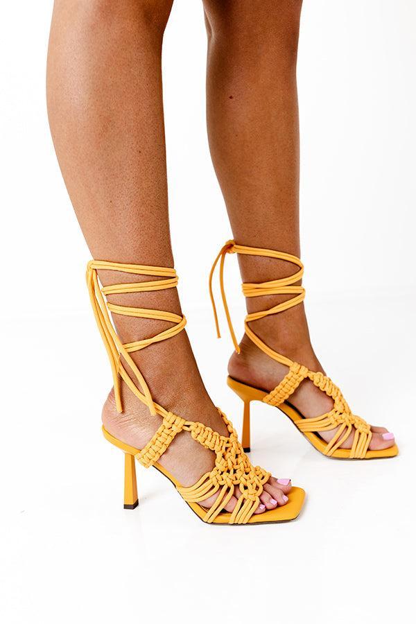 The Chaney Lace Up Heel In Orange Product Image