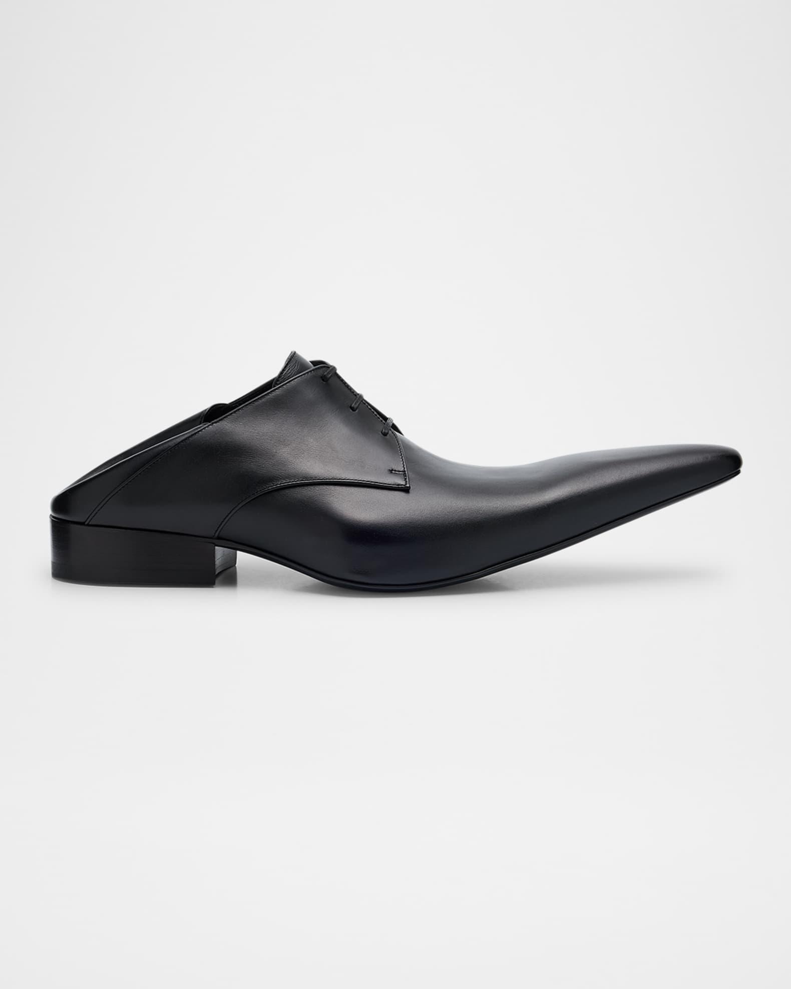 Men's Opera Calfskin Pointed-Toe Derby Shoes Product Image