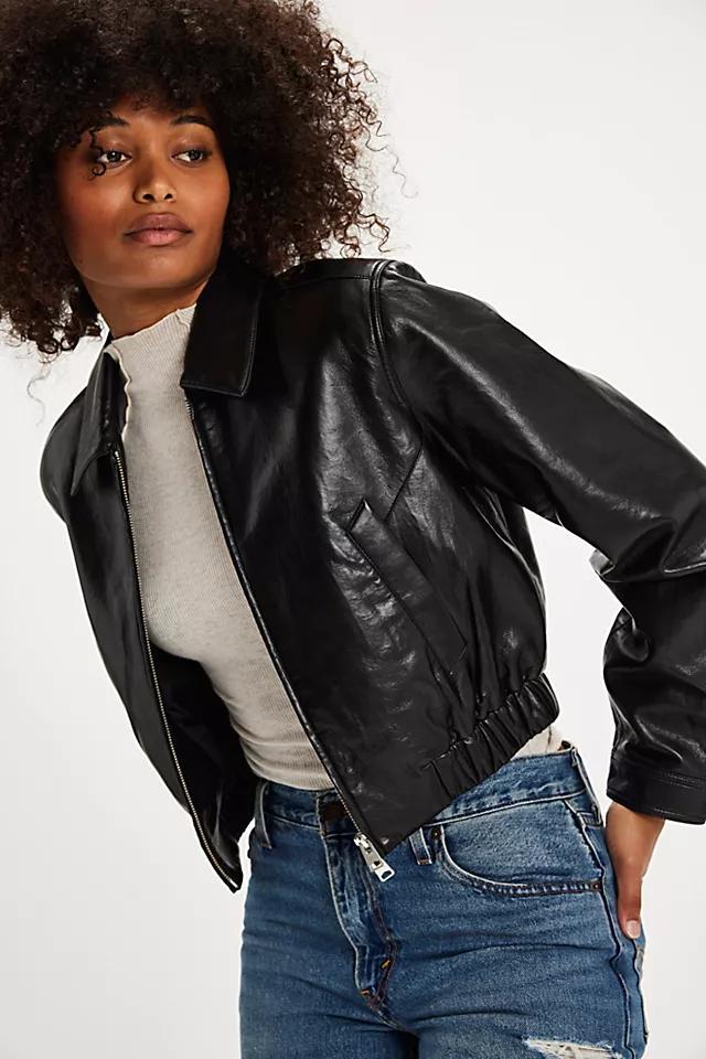 AGOLDE x Shoreditch Ski Club Essie Leather Cropped Jacket Product Image
