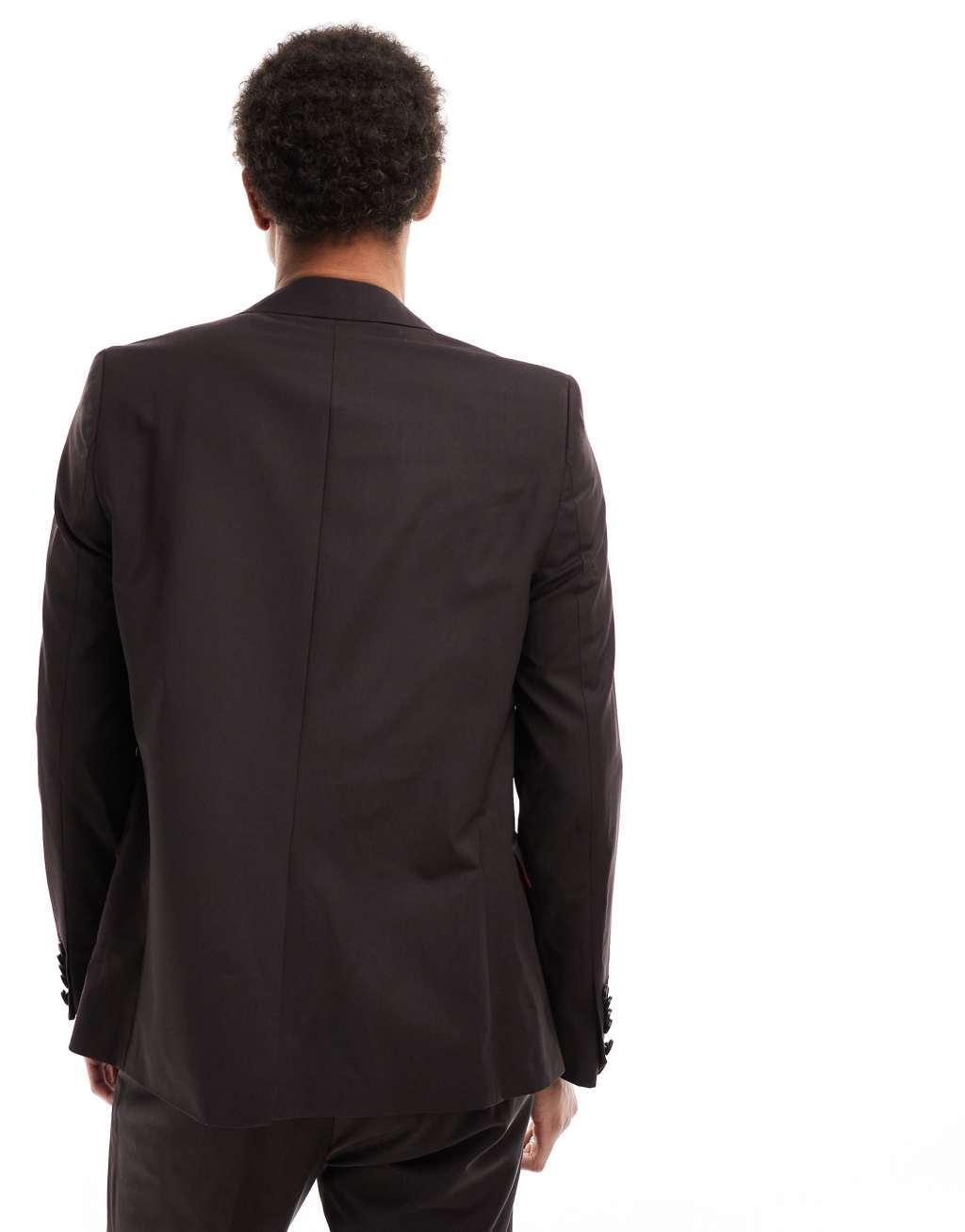 Twisted Tailor buscot suit jacket in brown Product Image