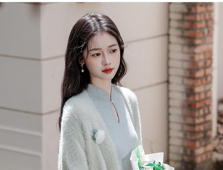 Open Front Plain Long Cardigan Product Image