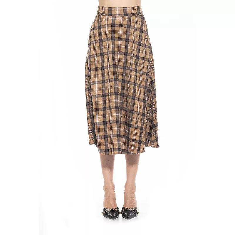 Women's ALEXIA ADMOR Twill Maxi Skirt, Size: 8, Red Plaid Product Image