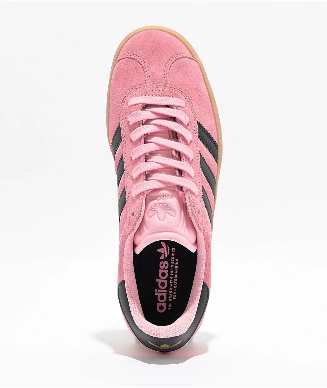 adidas Gazelle ADV Pink, Black, & Gum Skate Shoes Product Image