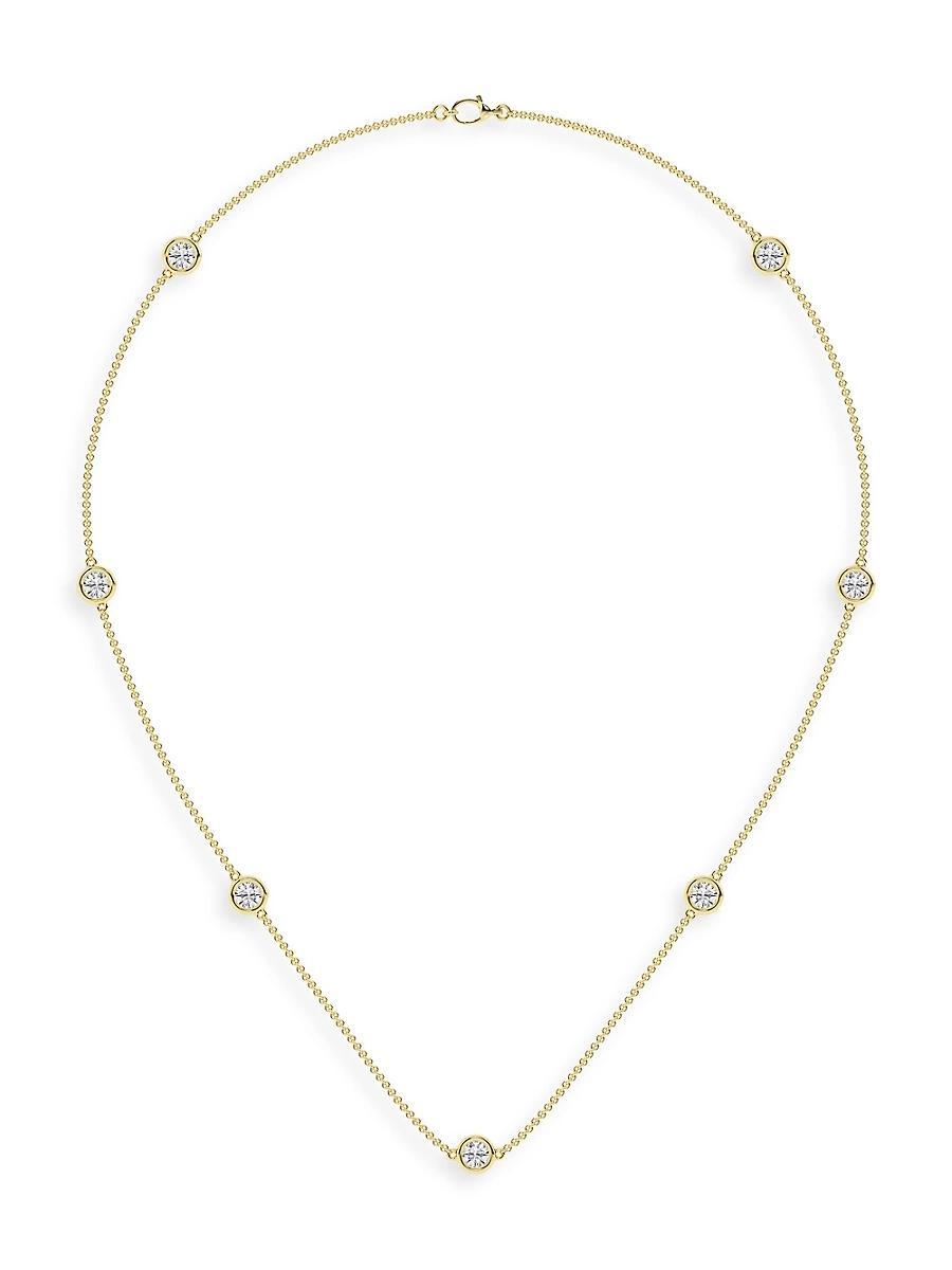 Womens 14K Yellow Gold & Lab-Grown 7-Diamond Station Necklace/0.70-2.10 TCW Product Image
