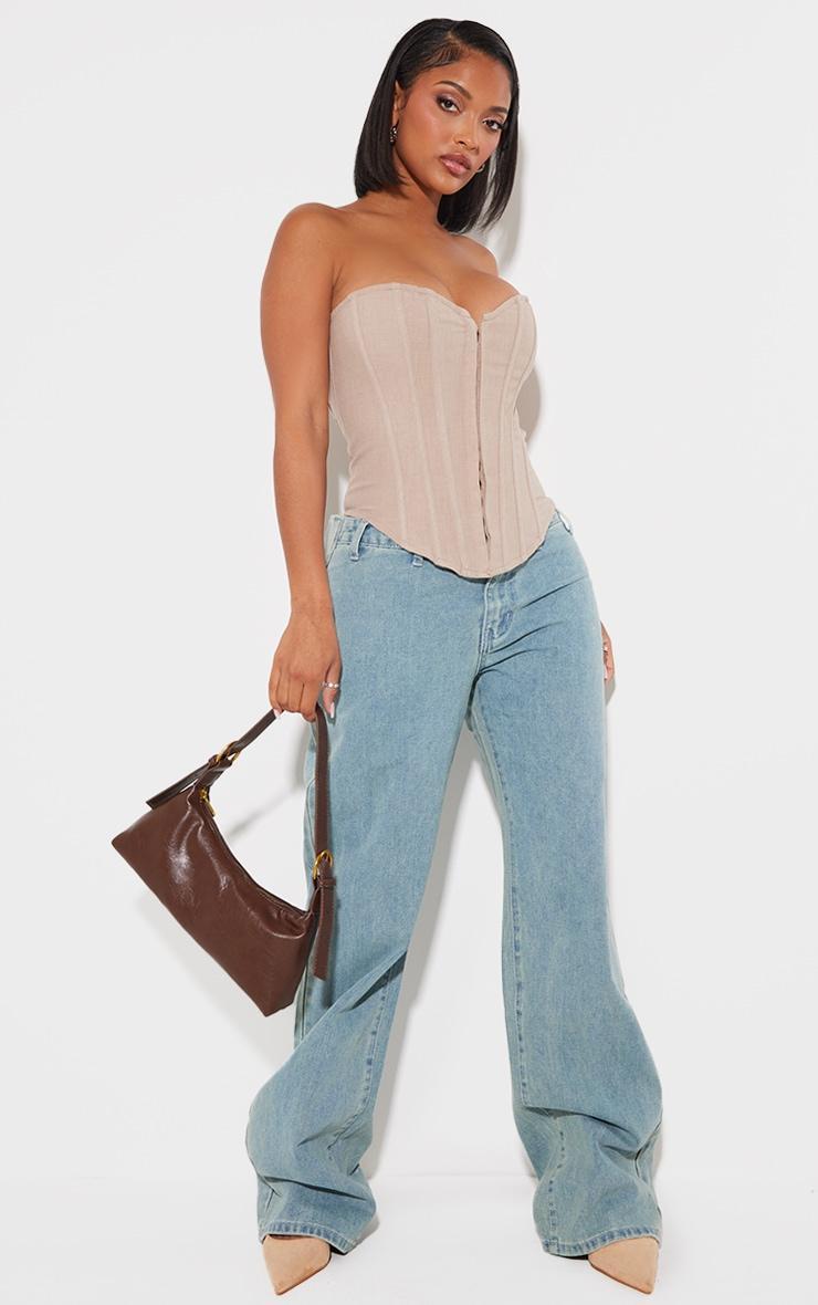 Shape Stone Lace Up Back Woven Corset Product Image