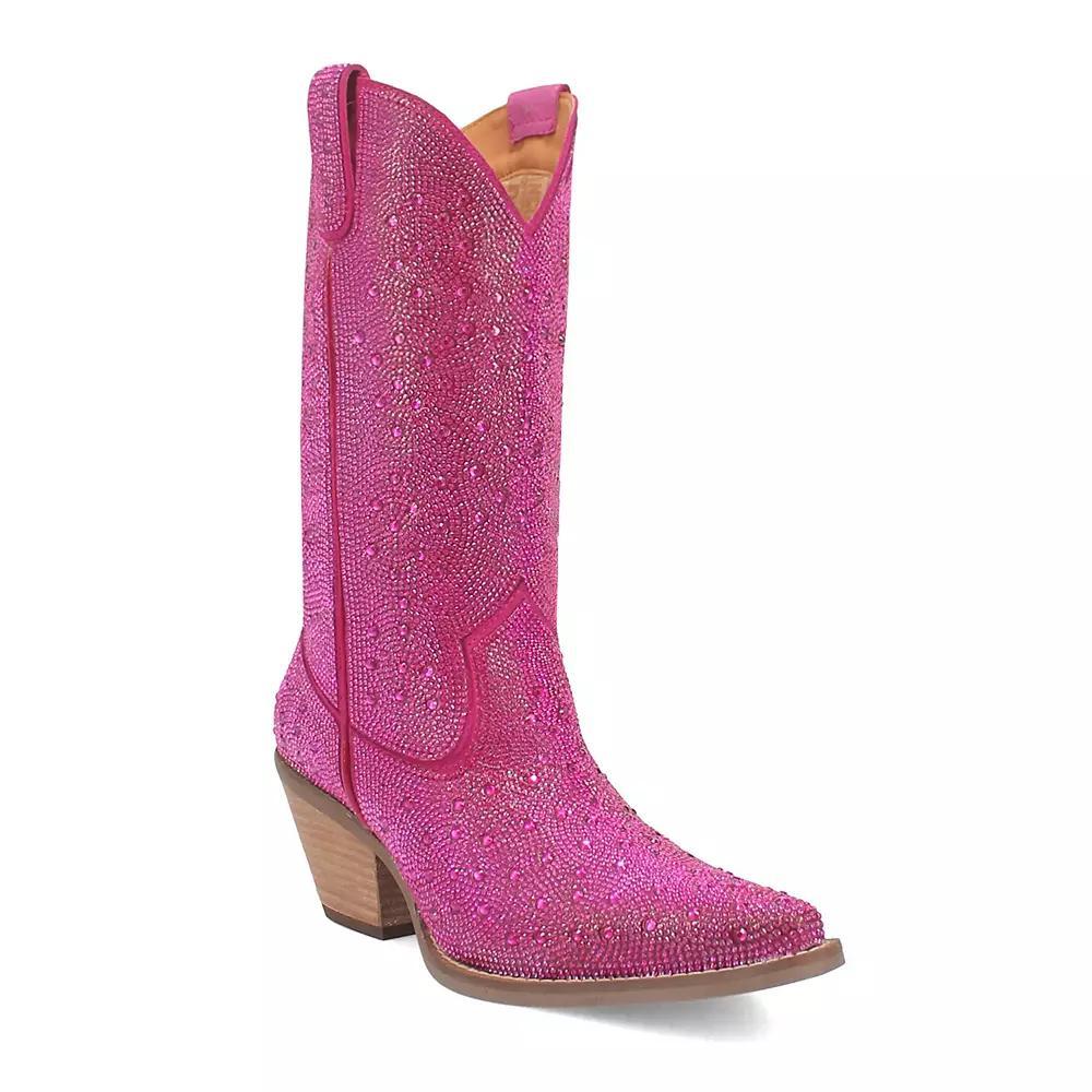 Dingo Silver Dollar Women's Leather Western Boots, Size: 8.5, Pink Product Image