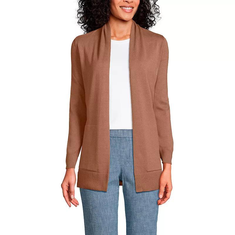 Women's Lands' End Open-Front Long Cardigan Sweater, Size: Medium, Radiant Blue Product Image