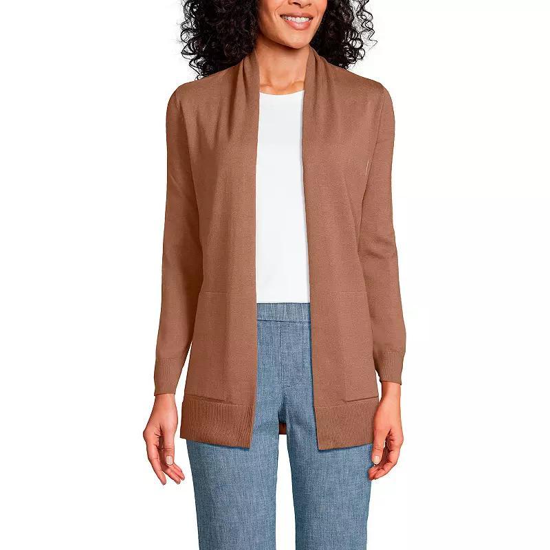 Women's Lands' End Open-Front Long Cardigan Sweater, Size: Medium, Radiant Blue Product Image