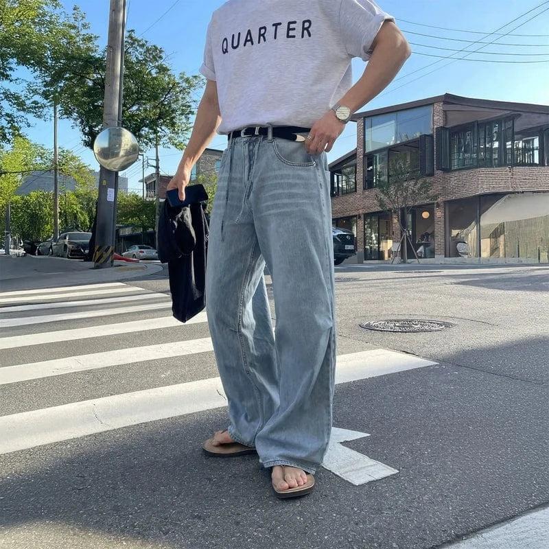 RT No. 19047 WHISKER WASHED WIDE STRAIGHT PANTS Product Image