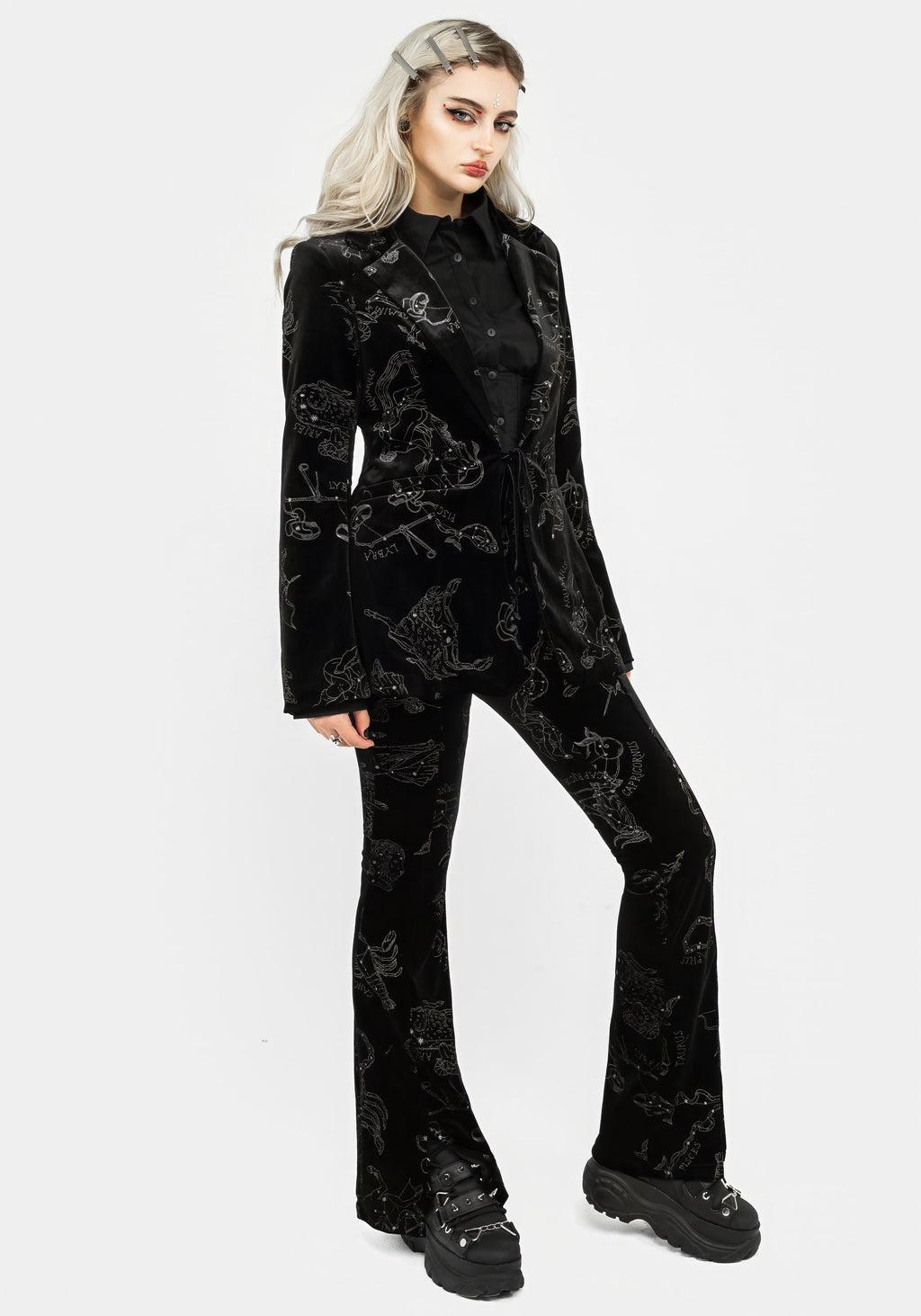 Zodiac Foil Print Velour Blazer Product Image