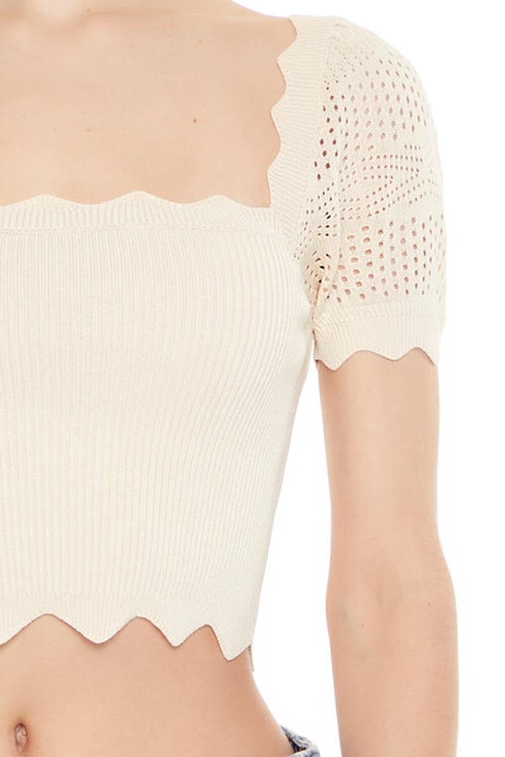 Scalloped Sweater-Knit Top | Forever 21 Product Image