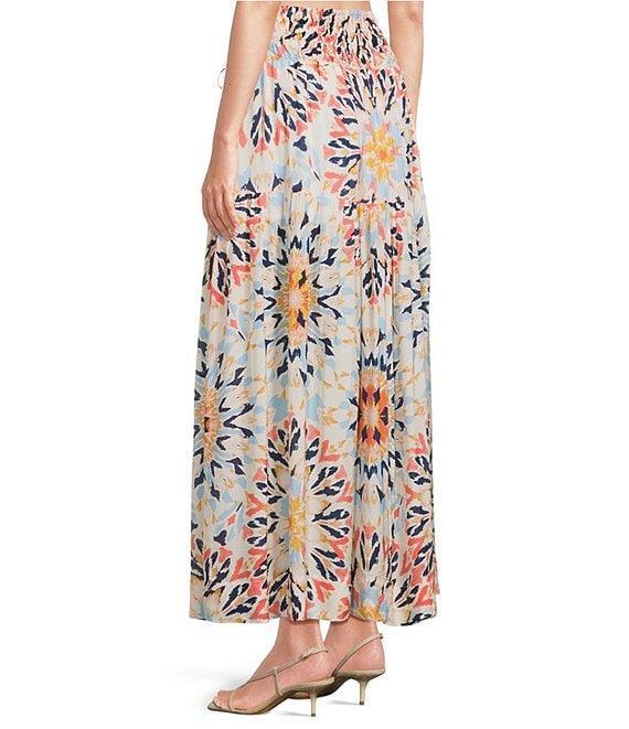 ELAN Coordinating Kaleidoscope Smock Waist Maxi Skirt Product Image