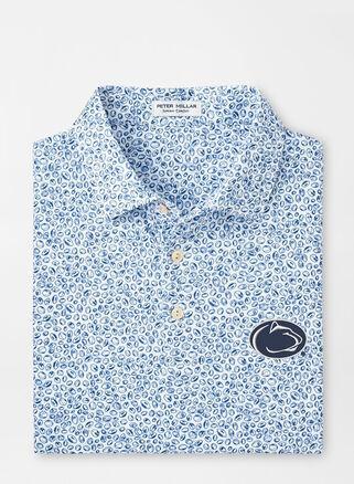Peter Millar Mens Penn State Blitz Performance Jersey Polo | Color: White / Sport Navy | Size: M Product Image