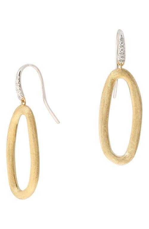 Womens Jaipur Two-Tone 18K Gold & Diamond Oval Hoop Drop Earrings Product Image