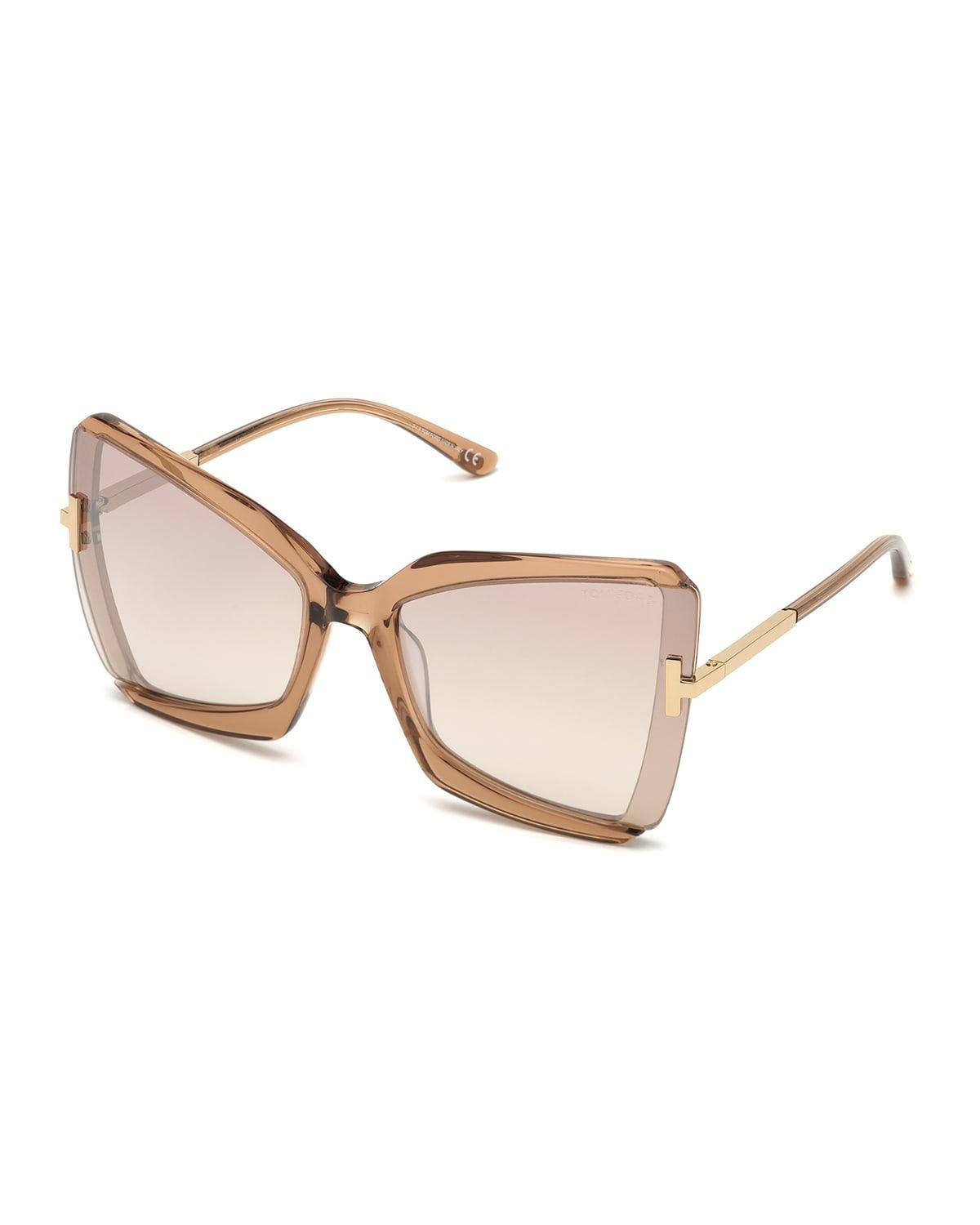 Gia Semi-Rimless Butterfly Sunglasses Product Image