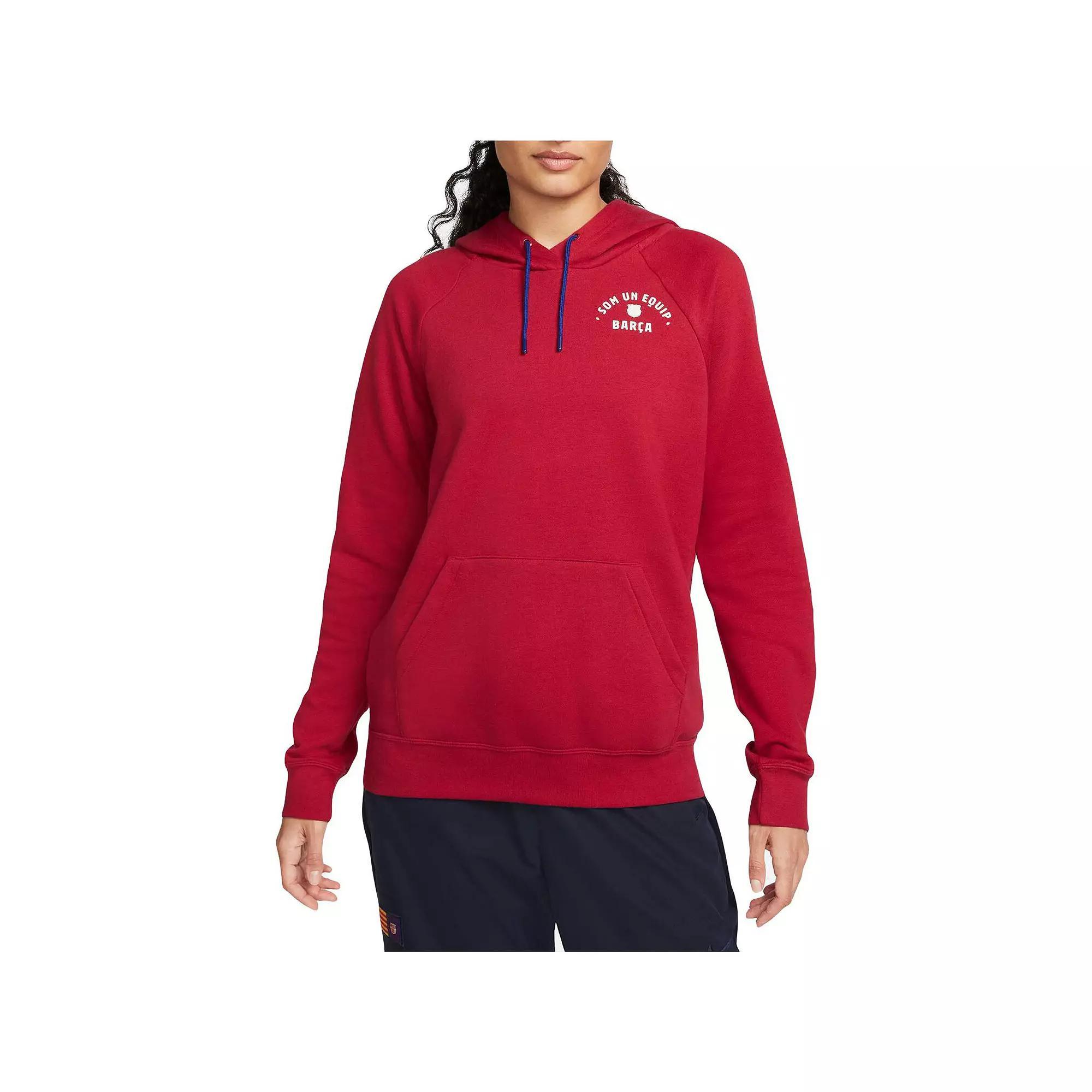 Women's Nike Red Barcelona Essential Raglan Pullover Hoodie, Size: XS, Bar Red Product Image