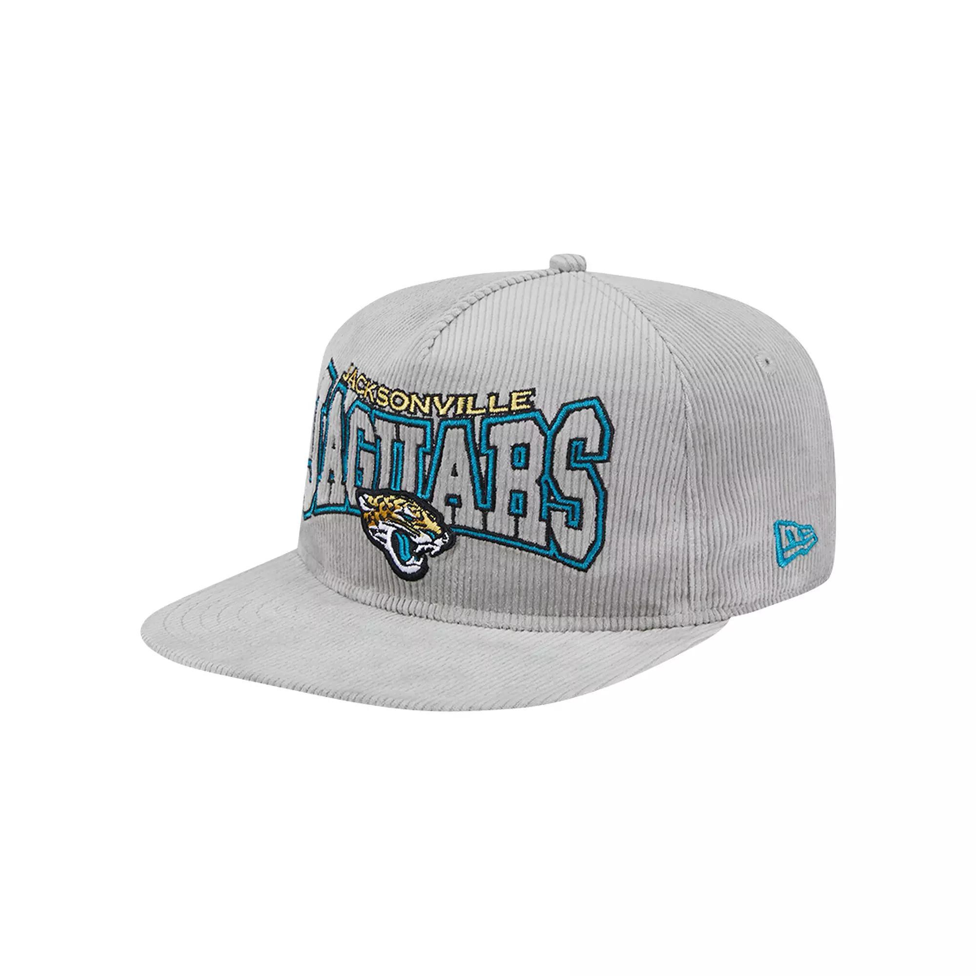 Men's New Era  Gray Jacksonville Jaguars Corduroy��Golfer Adjustable Hat, Grey Product Image