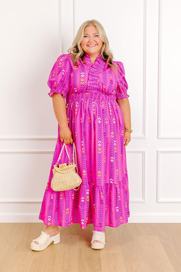 Sunday Chic Floral Midi Dress Curves Product Image