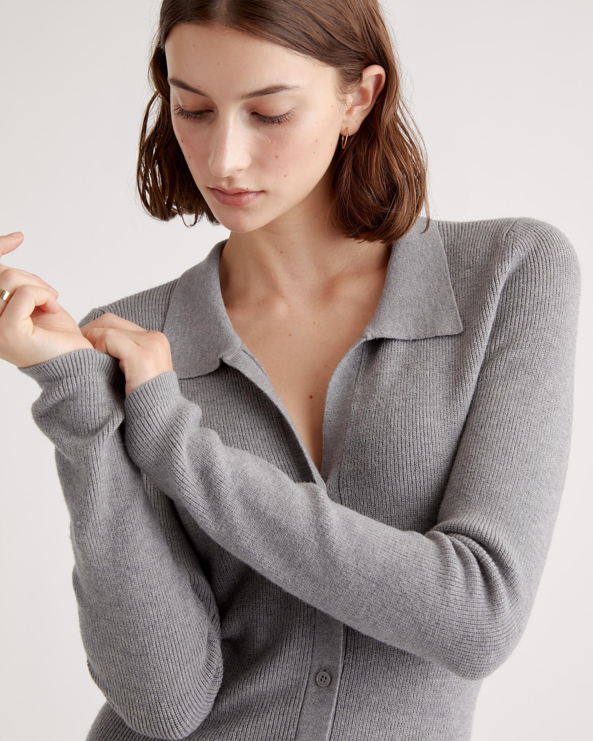 Quince | Women's Eco-Knit Button-Up Sweater Dress Size XS, Viscose Product Image