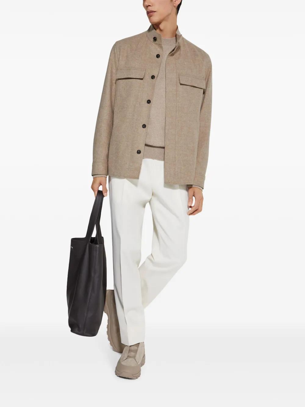 ZEGNA Oasi Lino Overshirt In Light Beige Product Image