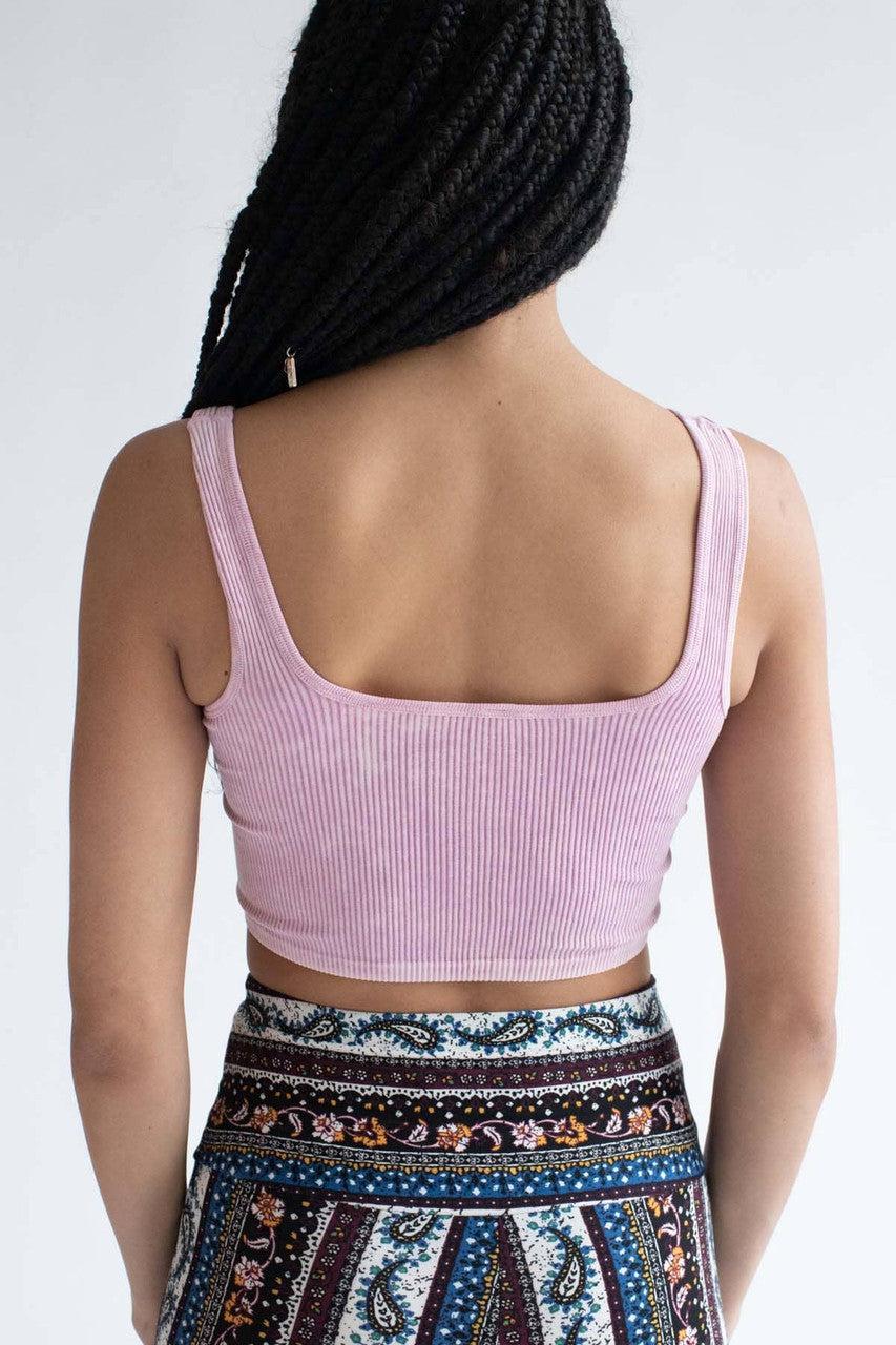 Pink Washed Seamless Crop Tank Product Image