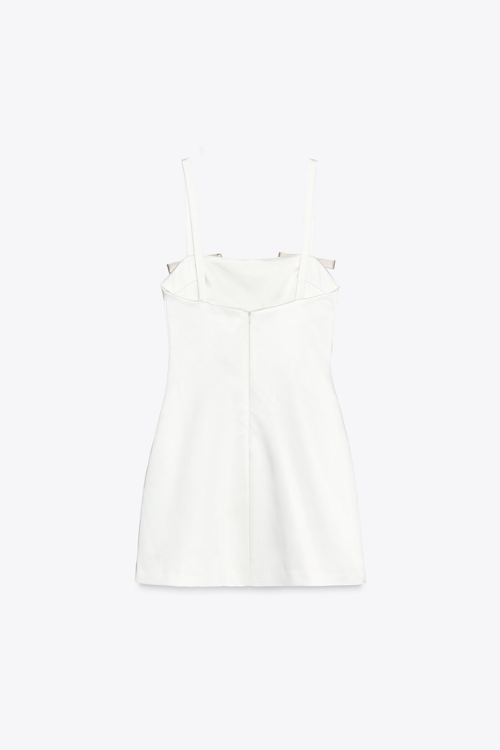 SATIN BOW SHORT DRESS Product Image