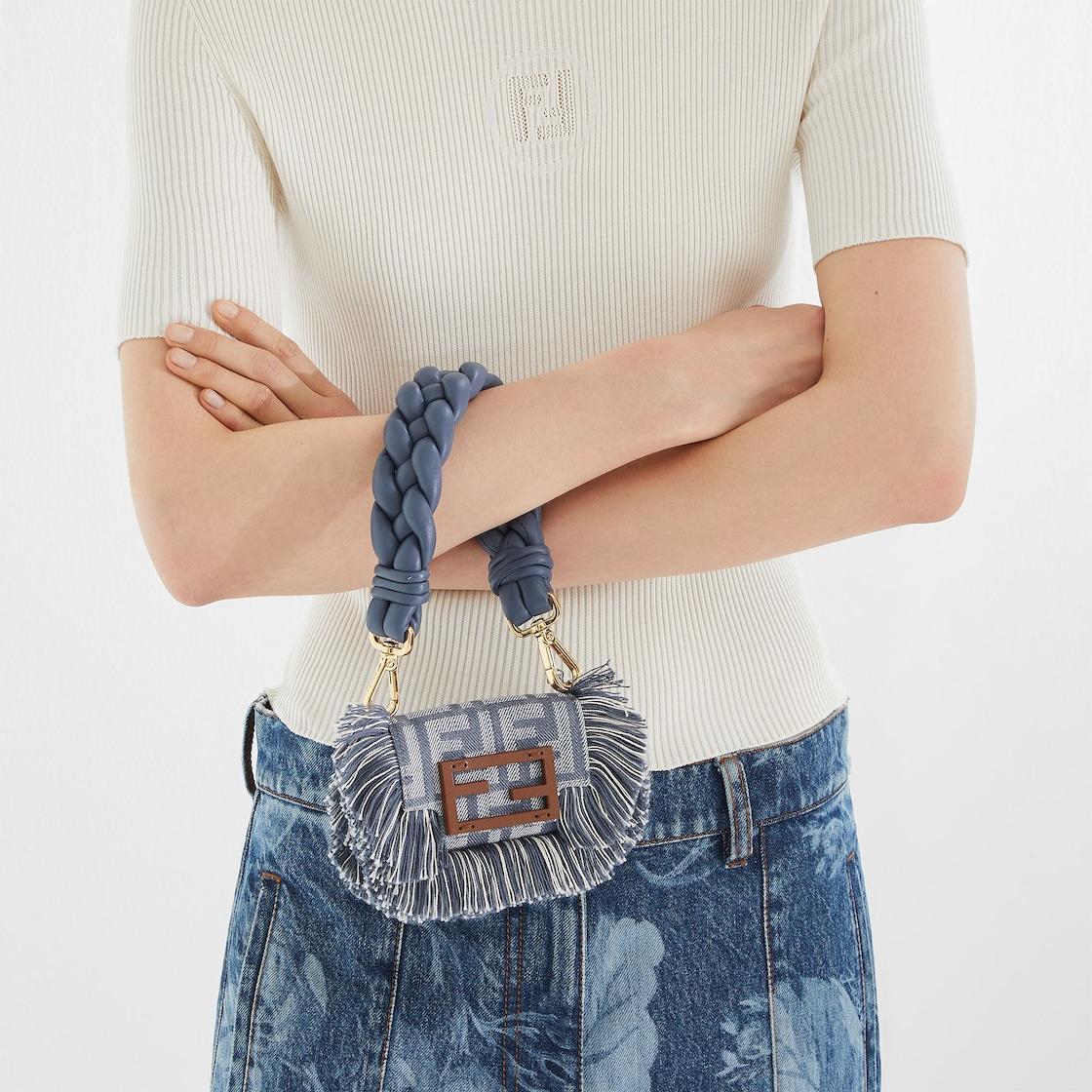Nano Baguette CharmBlue FF denim charm Product Image