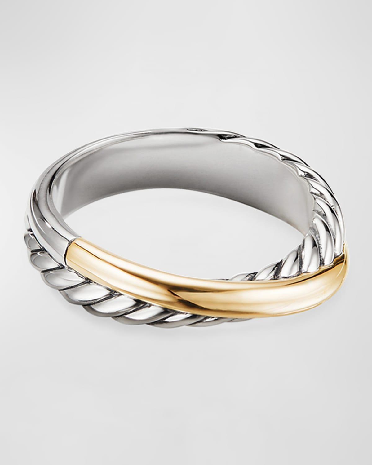 David Yurman Sterling Silver & 18K Yellow Gold Crossover Ring Product Image